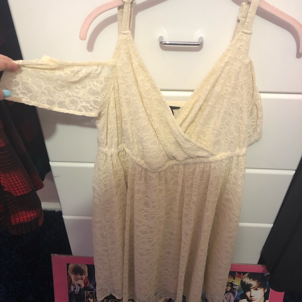 White|Bone Lace Dress